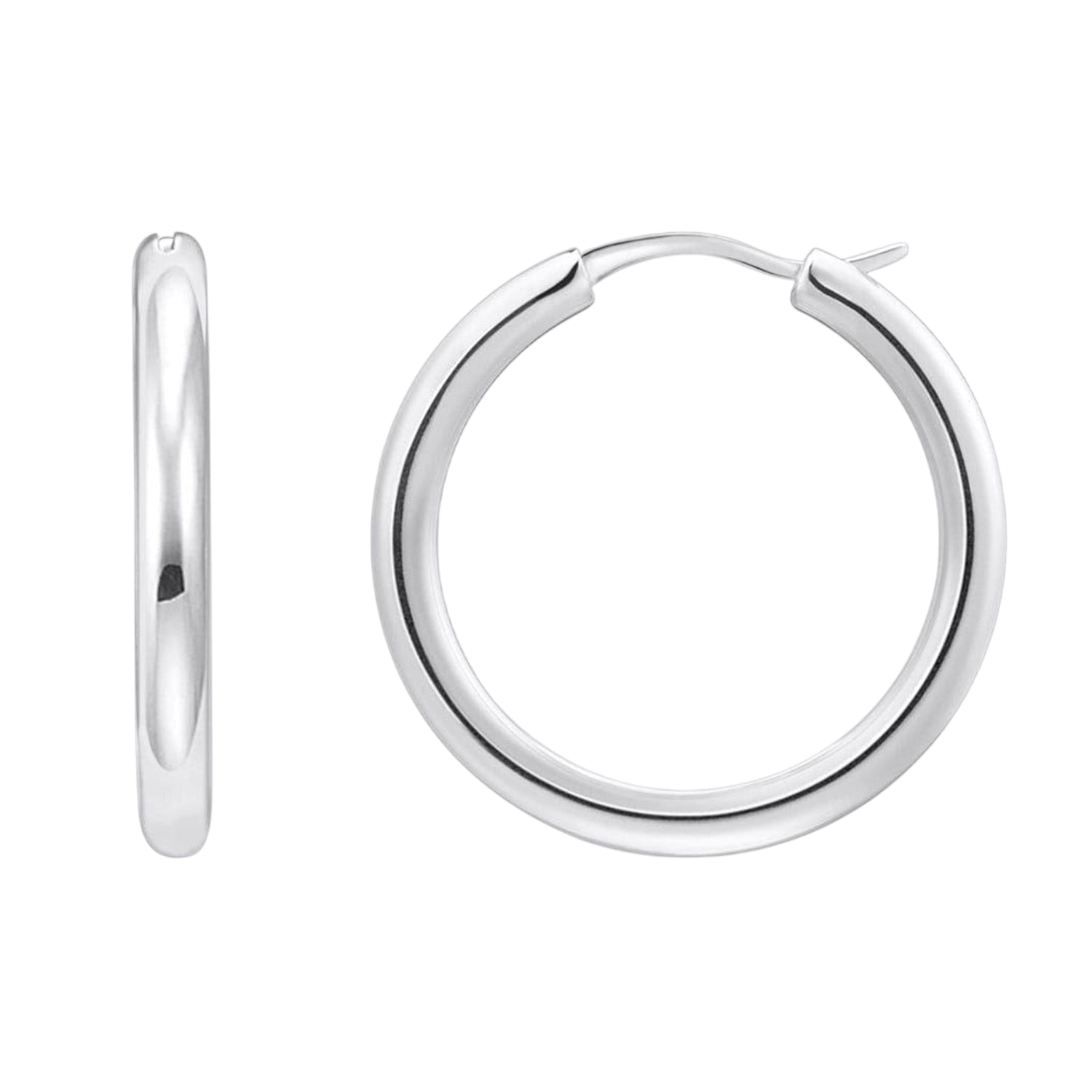 Silver - Back - Thomas Sabo Womens-Ladies Polished Hoop Earrings