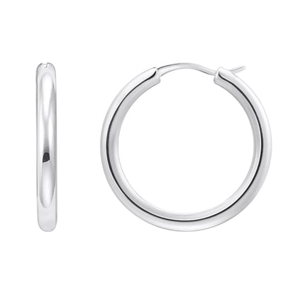 Silver - Back - Thomas Sabo Womens-Ladies Polished Hoop Earrings