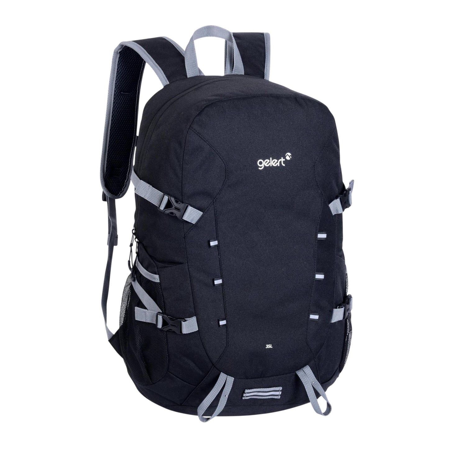 Black - Side - Gelert Foldable Hiking Backpack