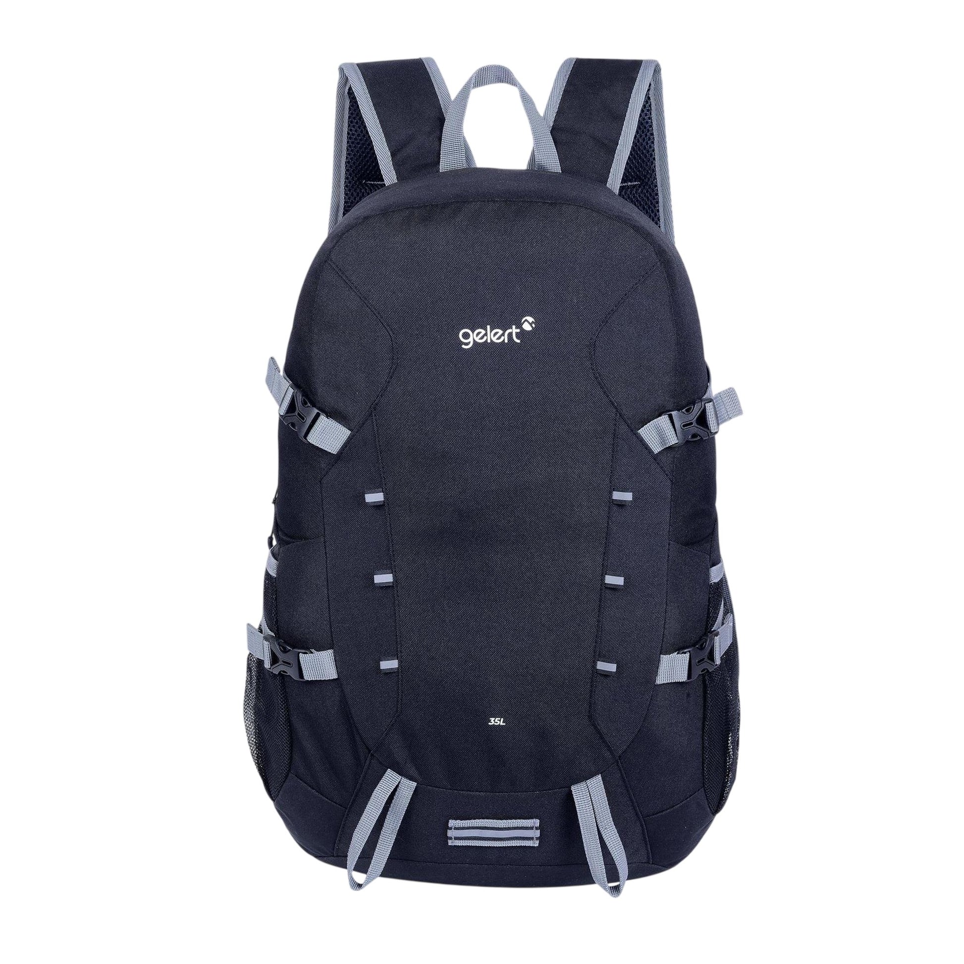 Black - Front - Gelert Foldable Hiking Backpack