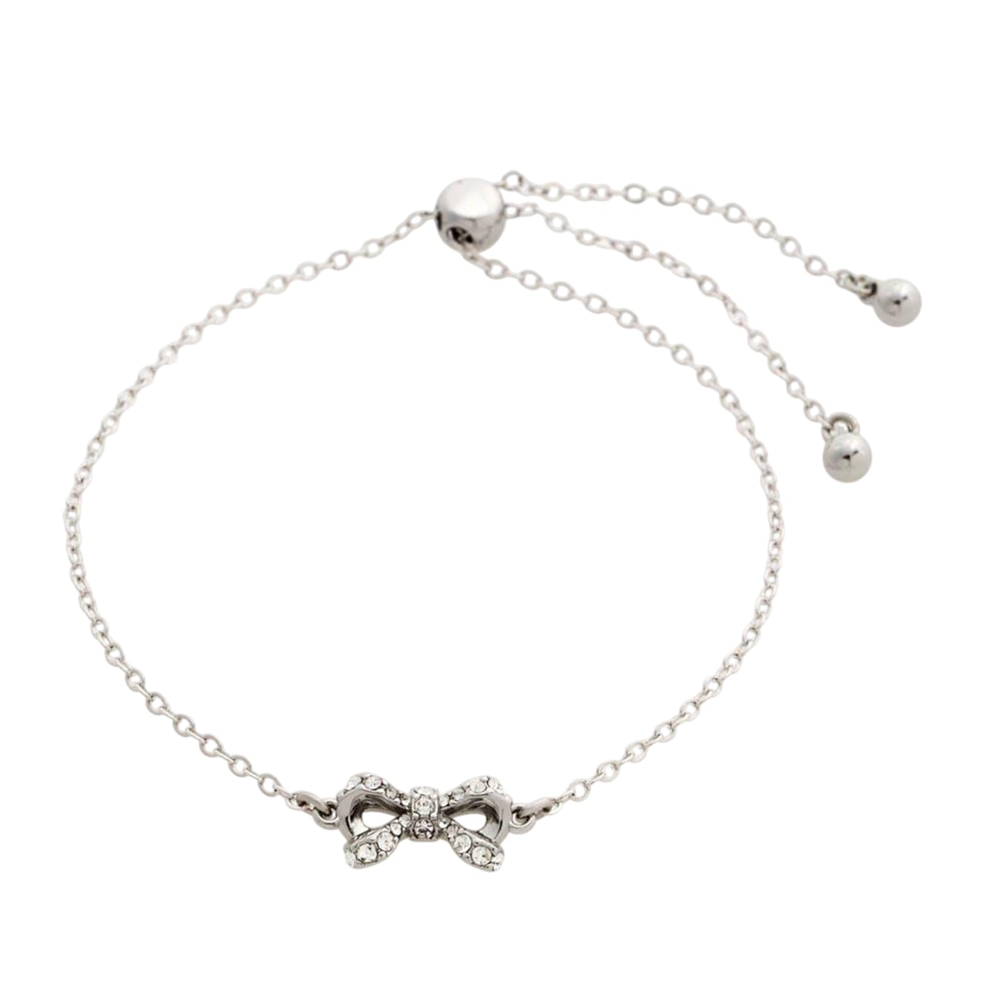 Silver-Crystal - Front - Ted Baker Womens-Ladies Metal Crystal Bow Bracelet