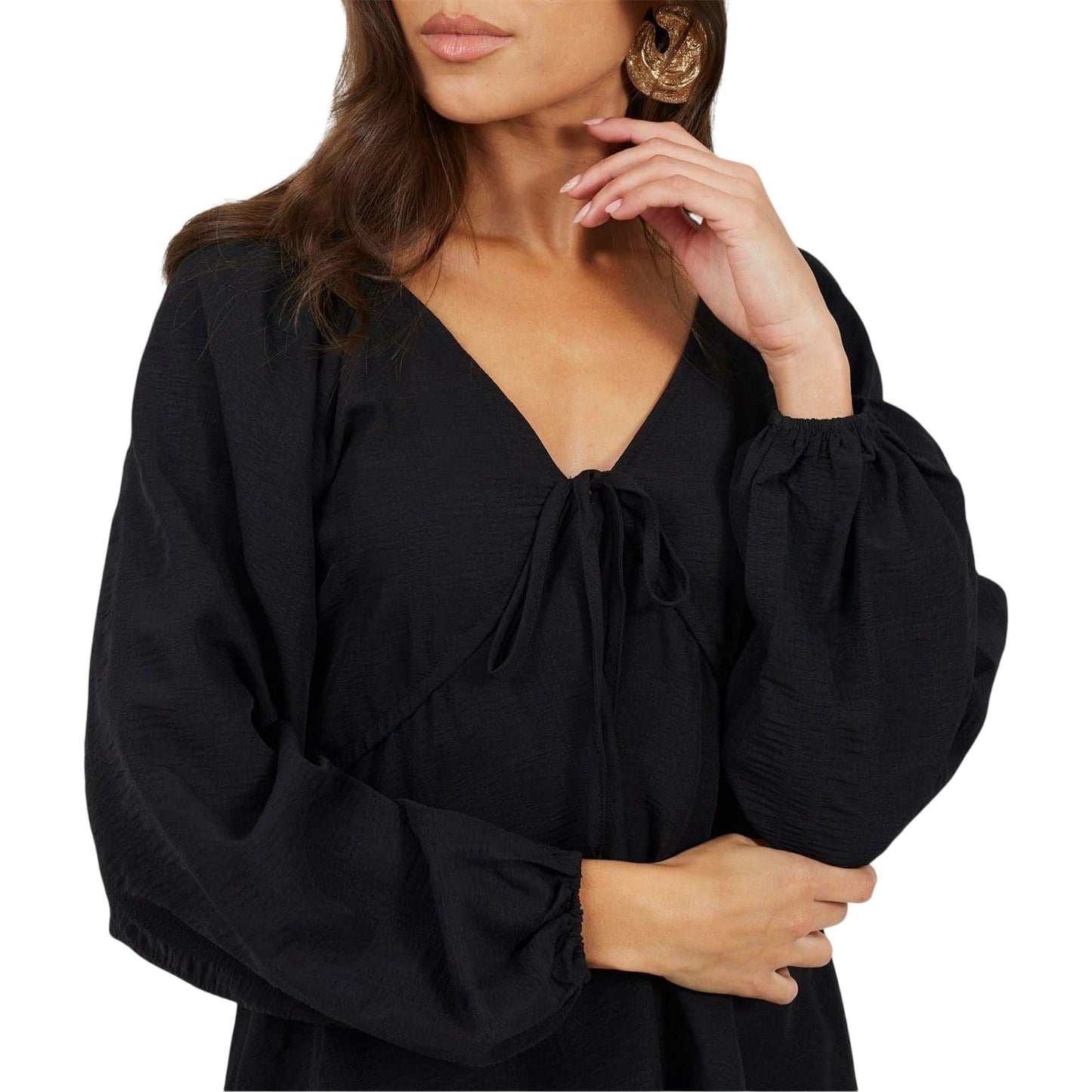 Black - Side - Brave Soul Womens-Ladies A-line Mini Dress
