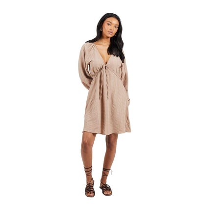 Taupe - Lifestyle - Brave Soul Womens-Ladies A-line Mini Dress