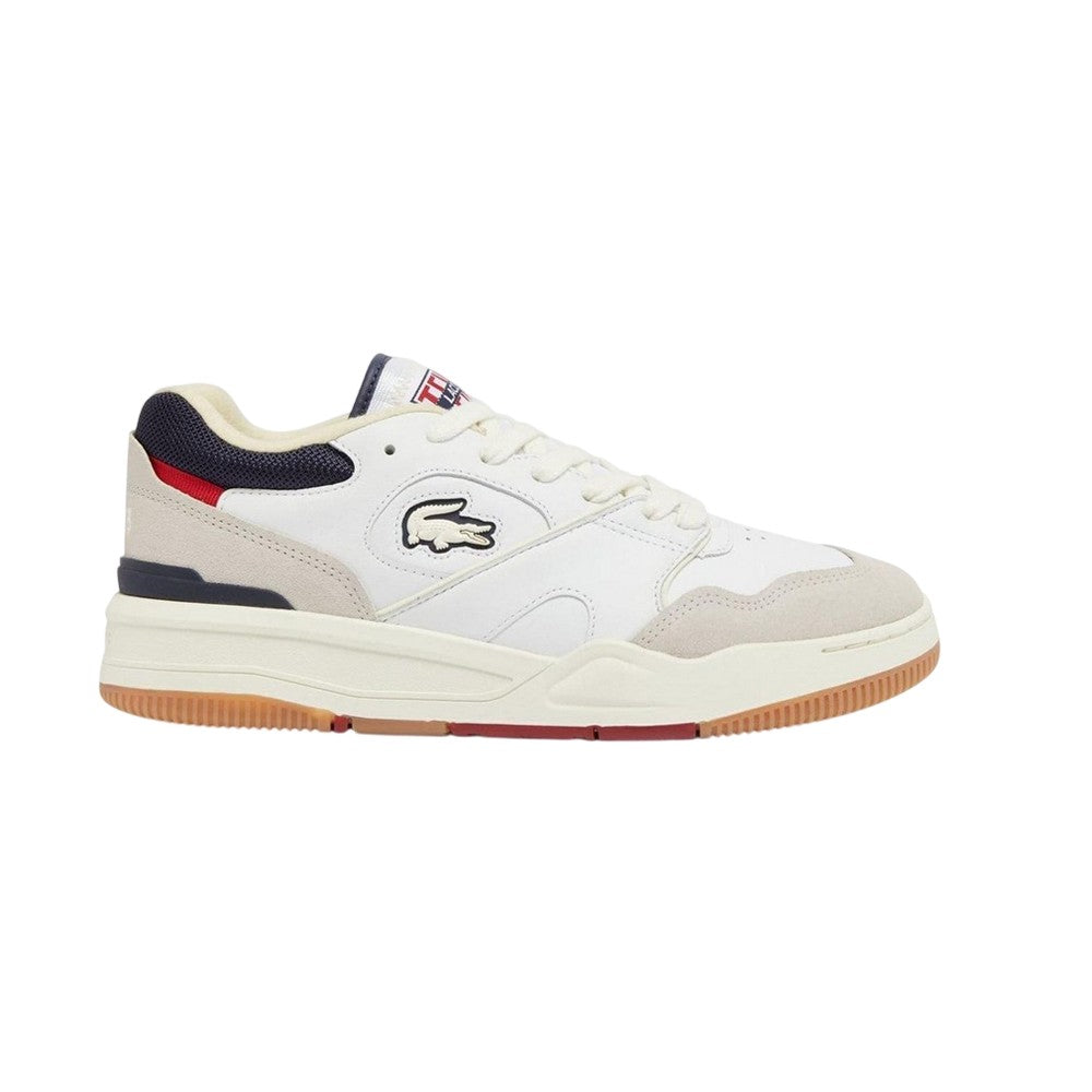 Off White - Front - Lacoste Mens Lineshot Leather Ortholite Trainers