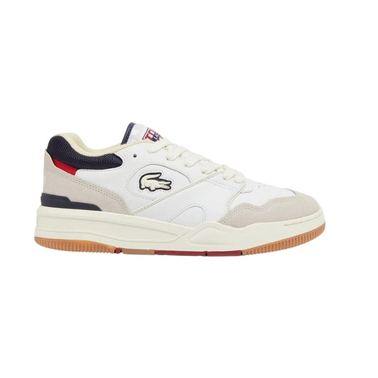 Off White - Front - Lacoste Mens Lineshot Leather Ortholite Trainers