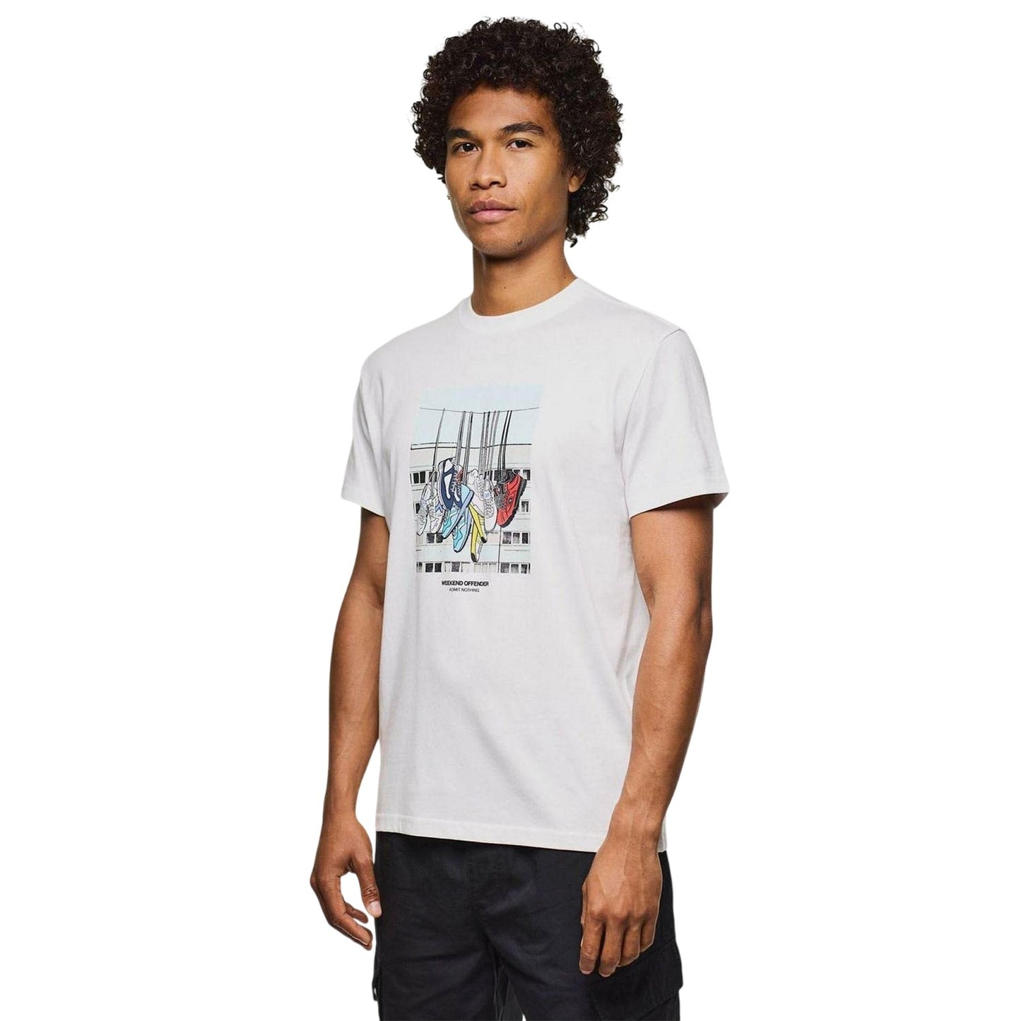White - Side - Weekend Offender Mens Trainers T-Shirt