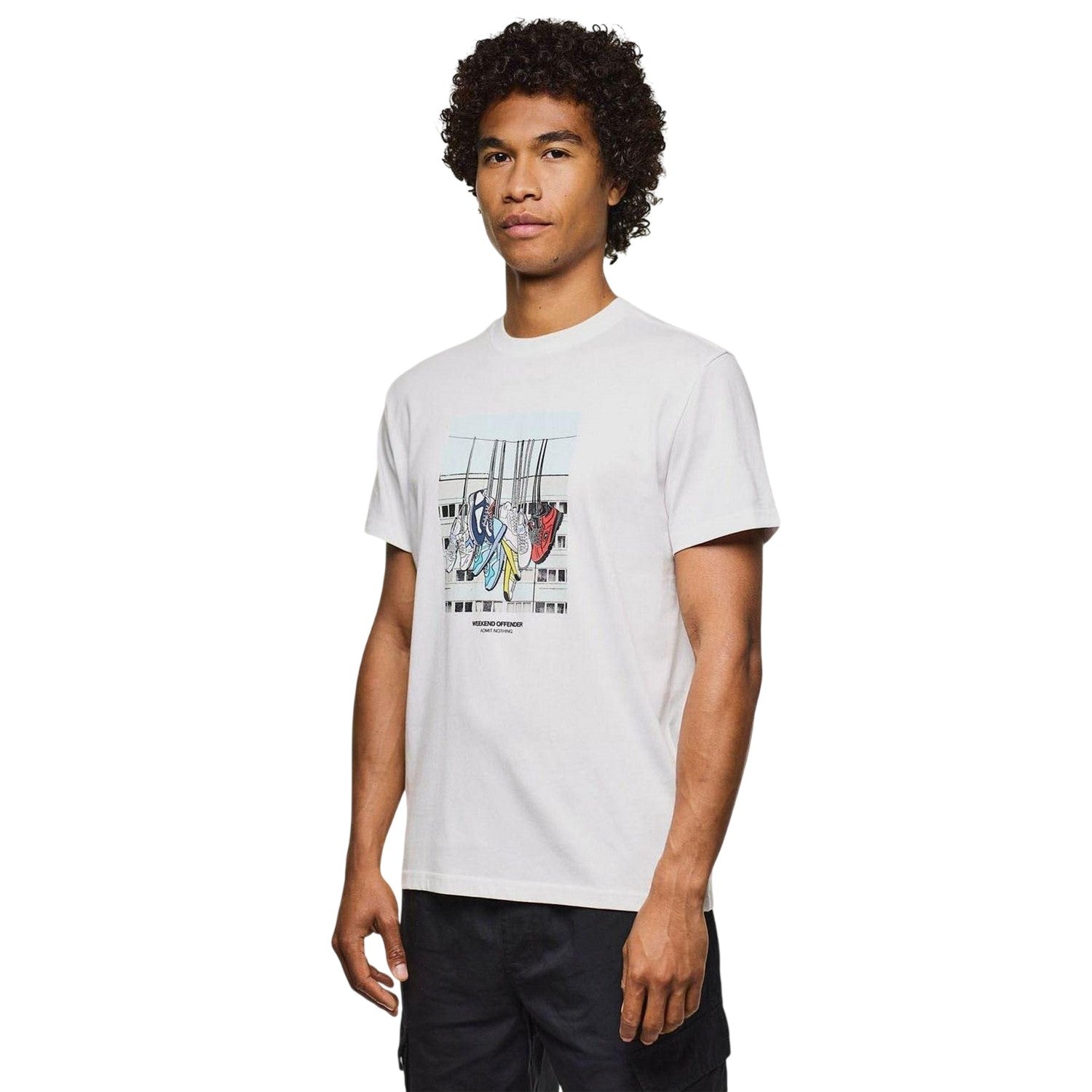 White - Side - Weekend Offender Mens Trainers T-Shirt