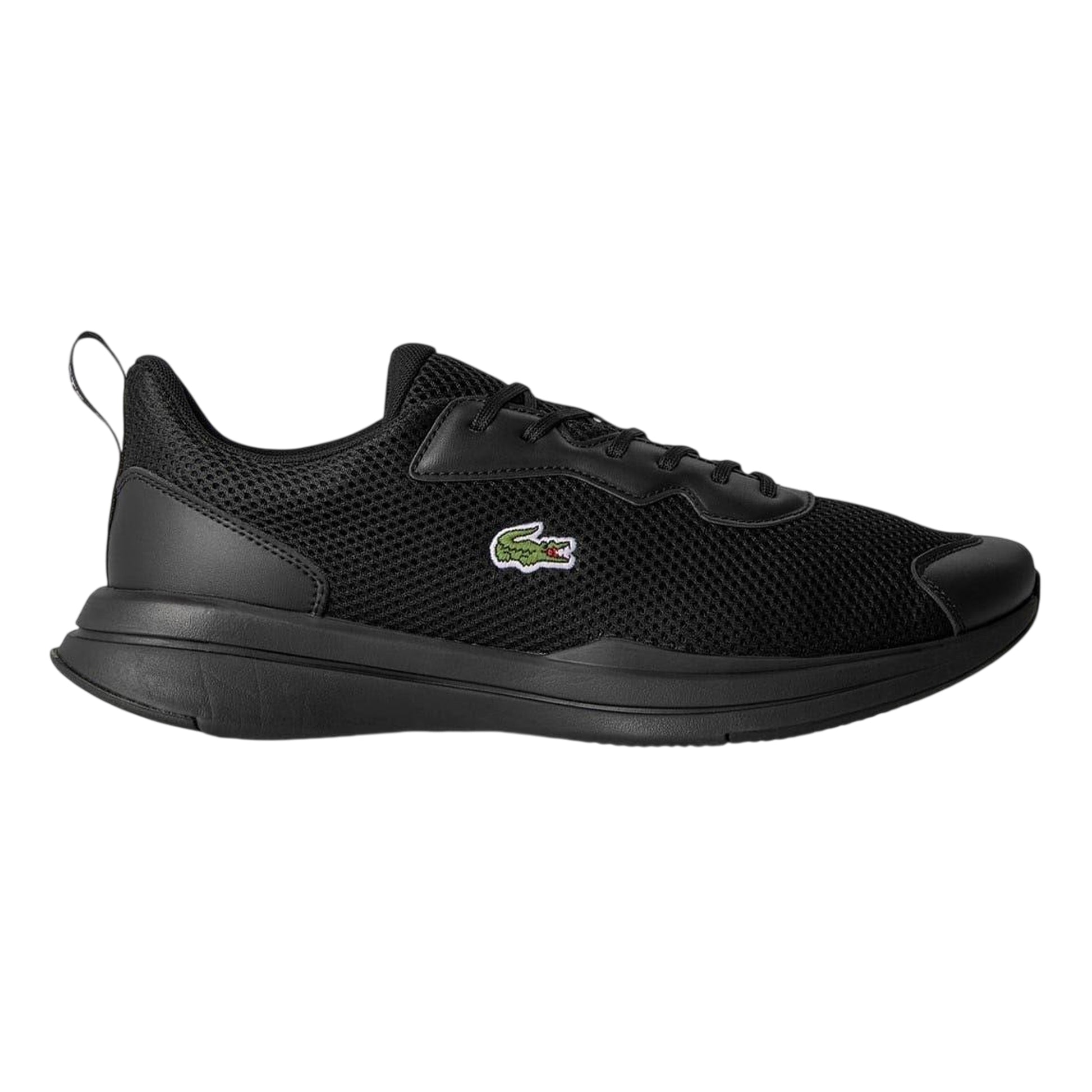 Black - Side - Lacoste Mens Neo Runbase Leather Trainers
