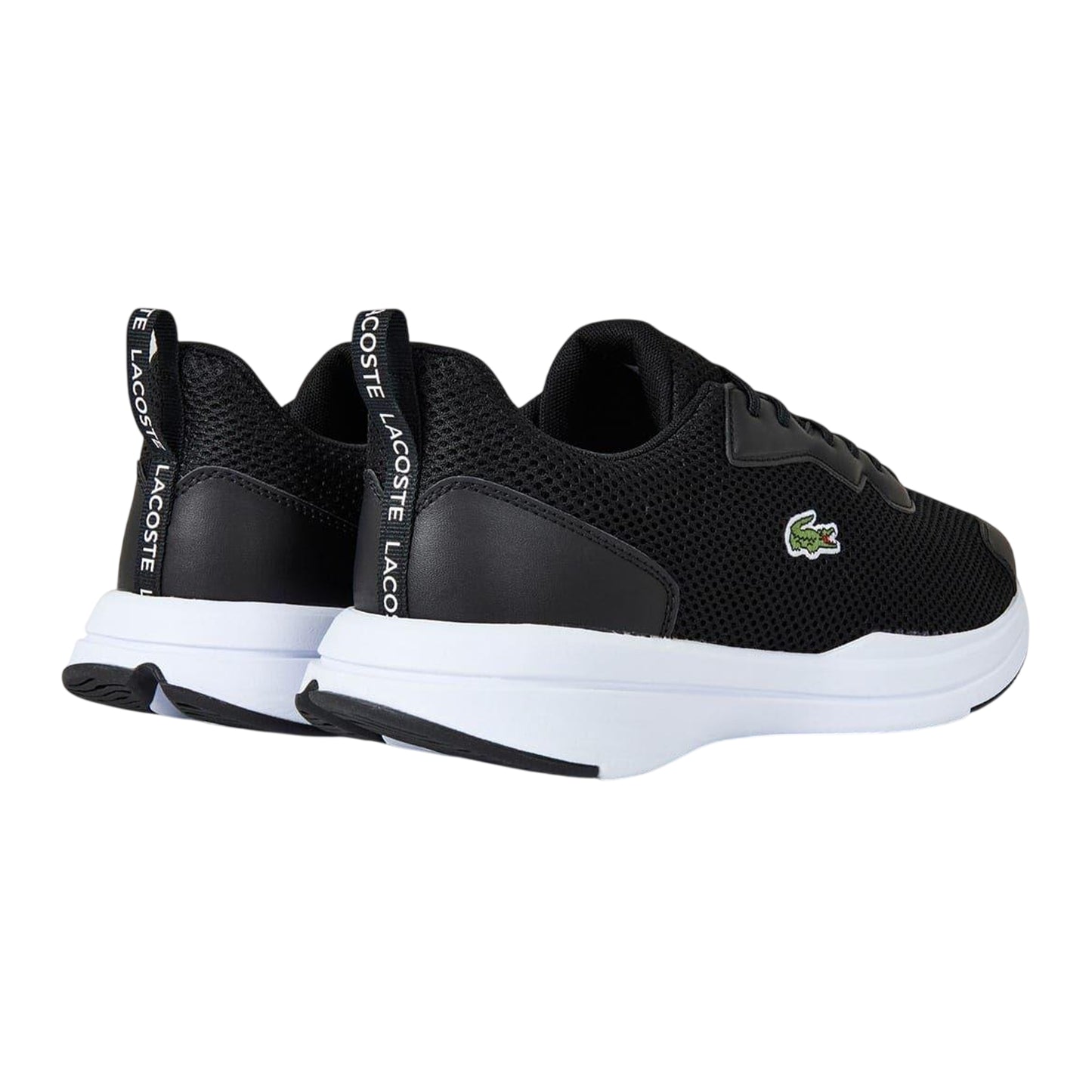 Black-White - Back - Lacoste Mens Neo Runbase Leather Trainers