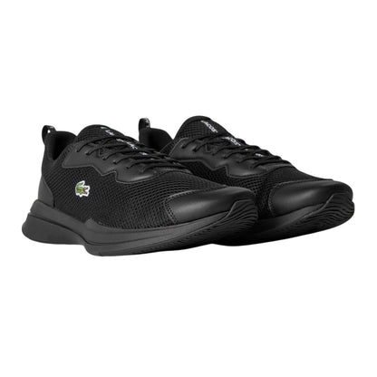Black - Front - Lacoste Mens Neo Runbase Leather Trainers