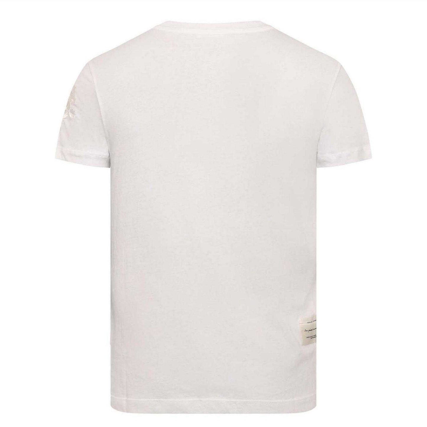 White - Back - Replay Womens-Ladies Label Cotton T-Shirt