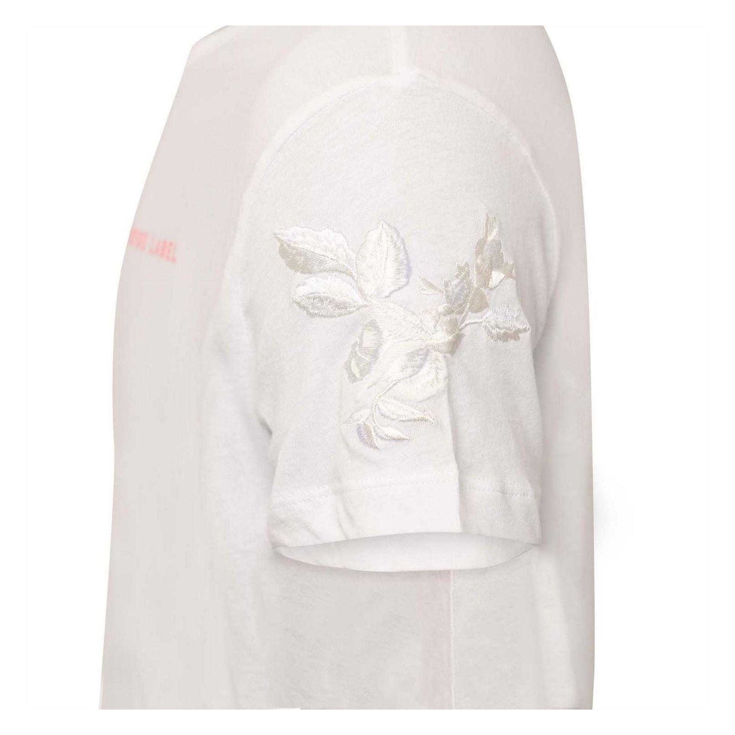 White - Side - Replay Womens-Ladies Label Cotton T-Shirt
