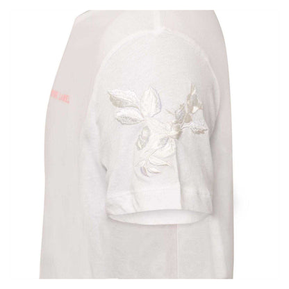 White - Side - Replay Womens-Ladies Label Cotton T-Shirt