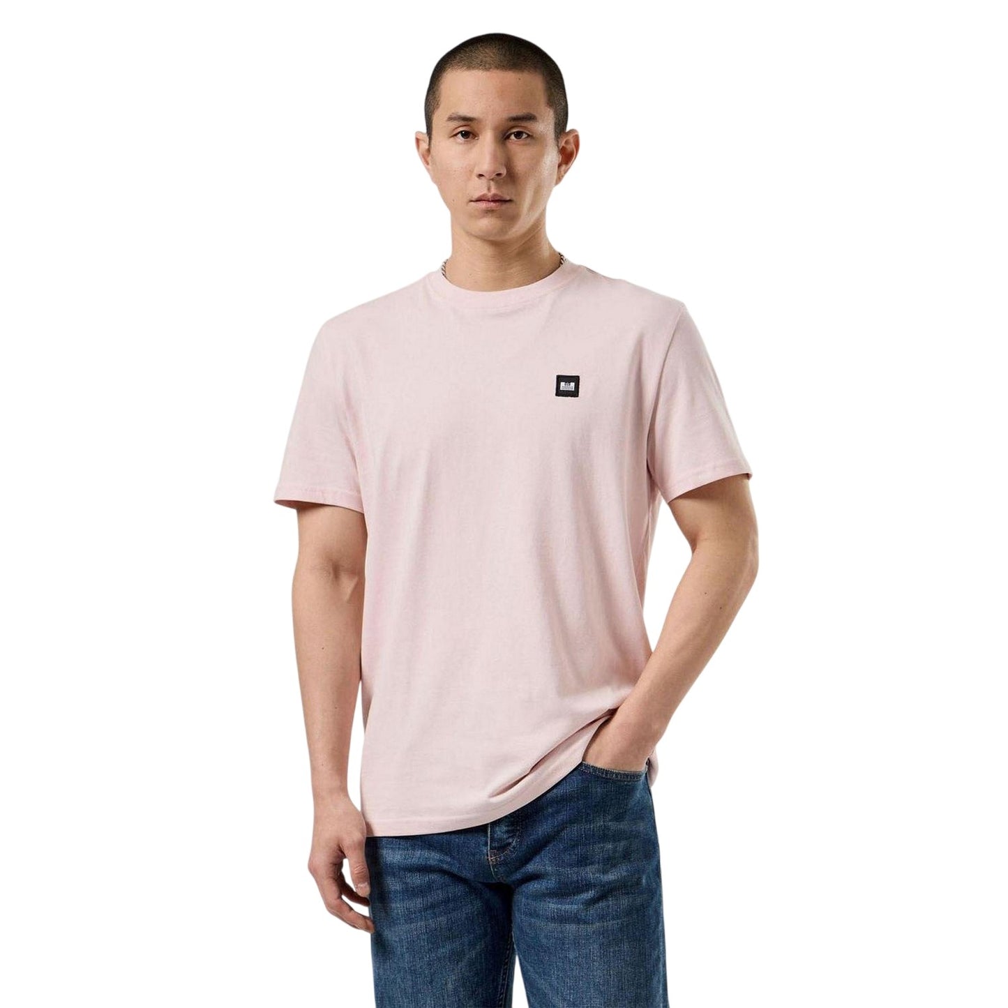 Dusky Pink - Side - Weekend Offender Mens Beach Badge T-Shirt