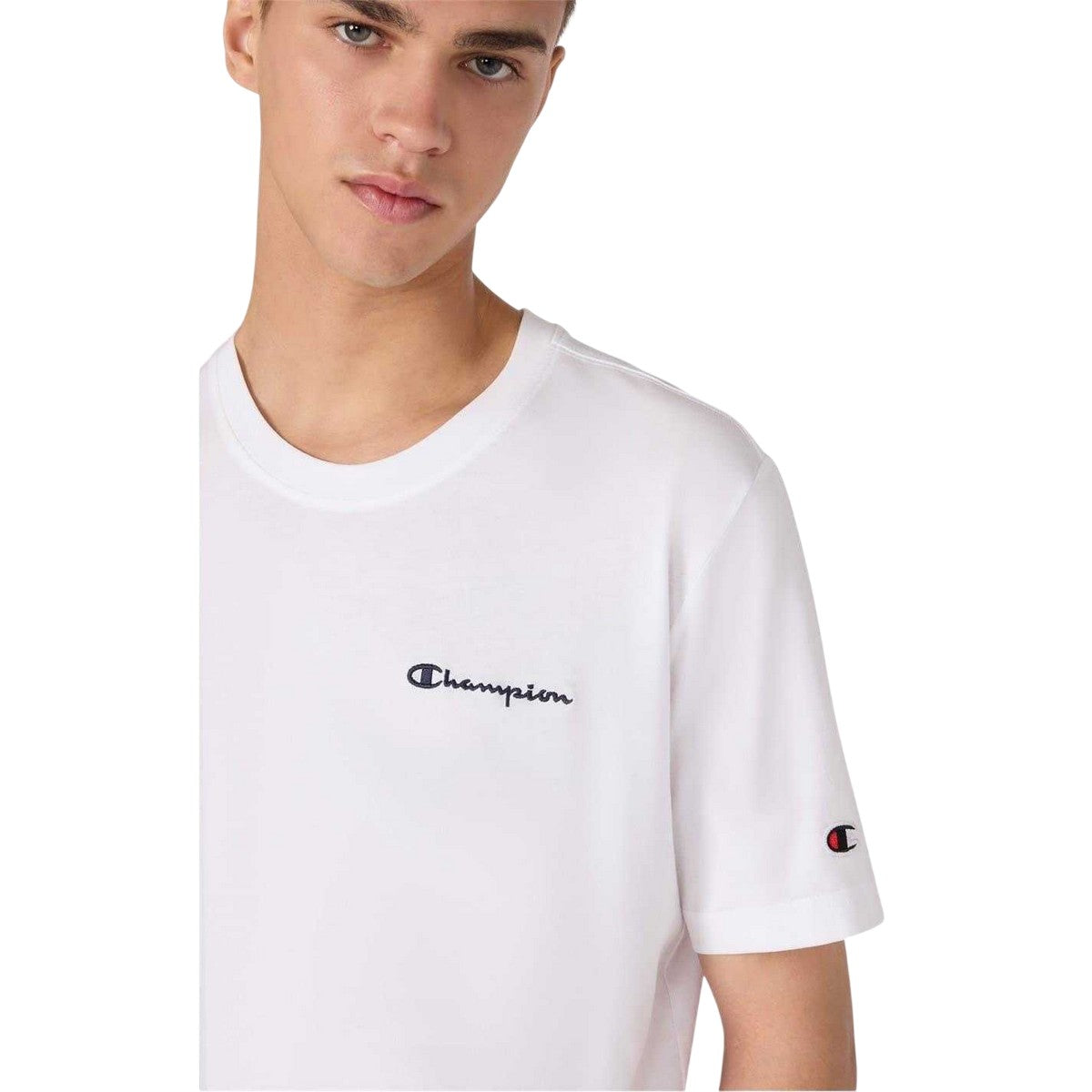 White - Back - Champion Mens Icons Combed Cotton Standard T-Shirt