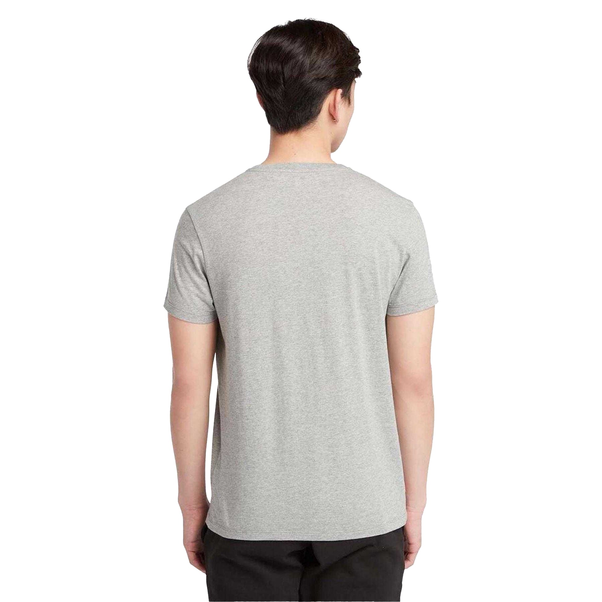 Grey - Back - Timberland Mens Oyster River Tree Logo Cotton Slim T-Shirt