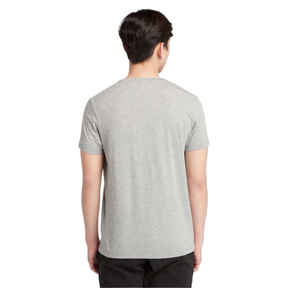 Grey - Back - Timberland Mens Oyster River Tree Logo Cotton Slim T-Shirt