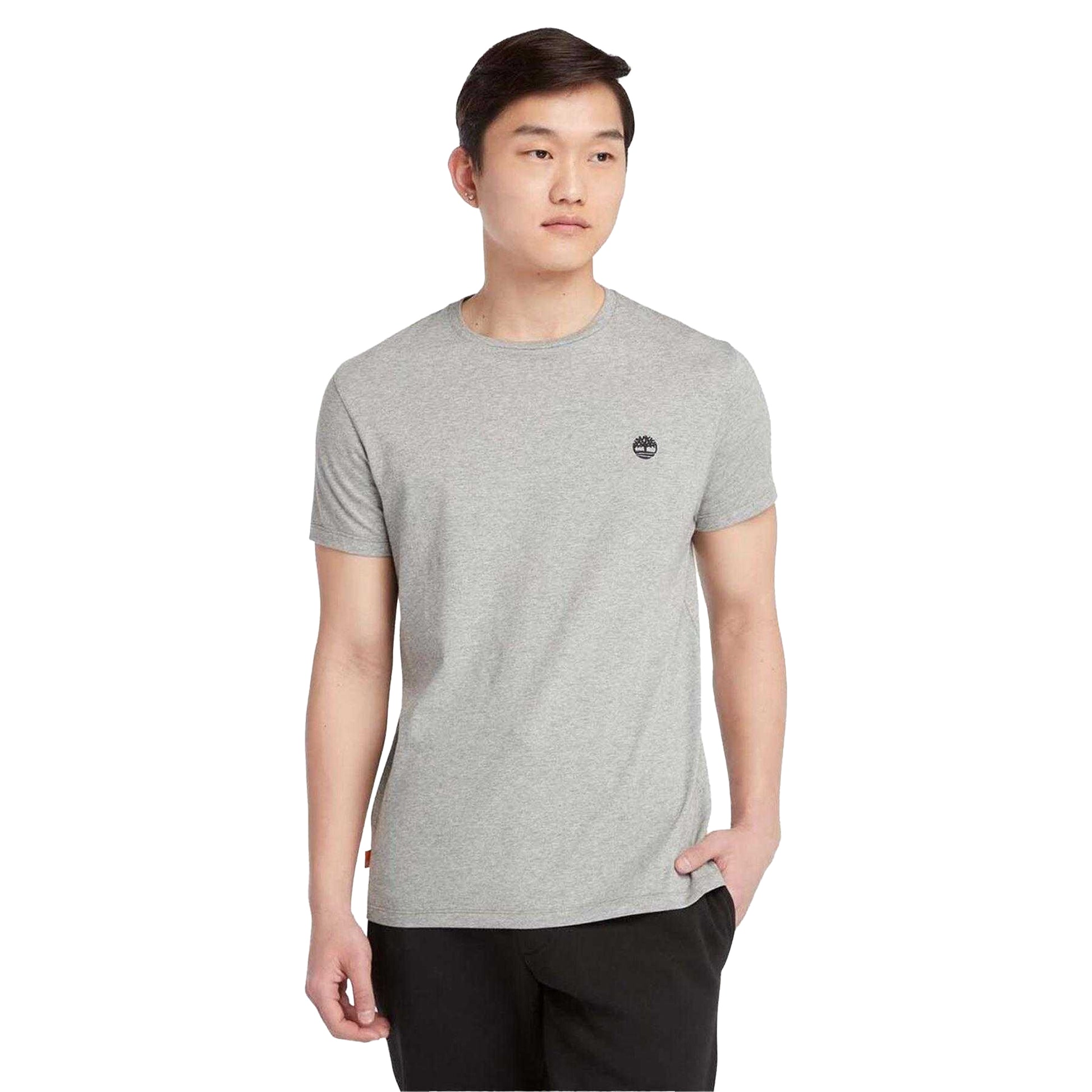 Grey - Lifestyle - Timberland Mens Oyster River Tree Logo Cotton Slim T-Shirt