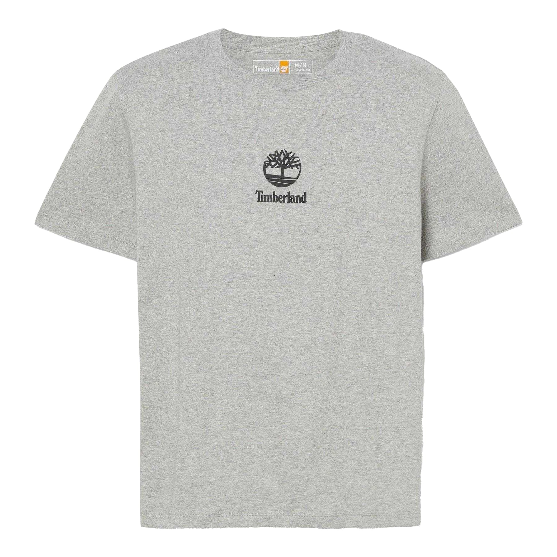 Grey - Front - Timberland Mens Logo Stack T-Shirt