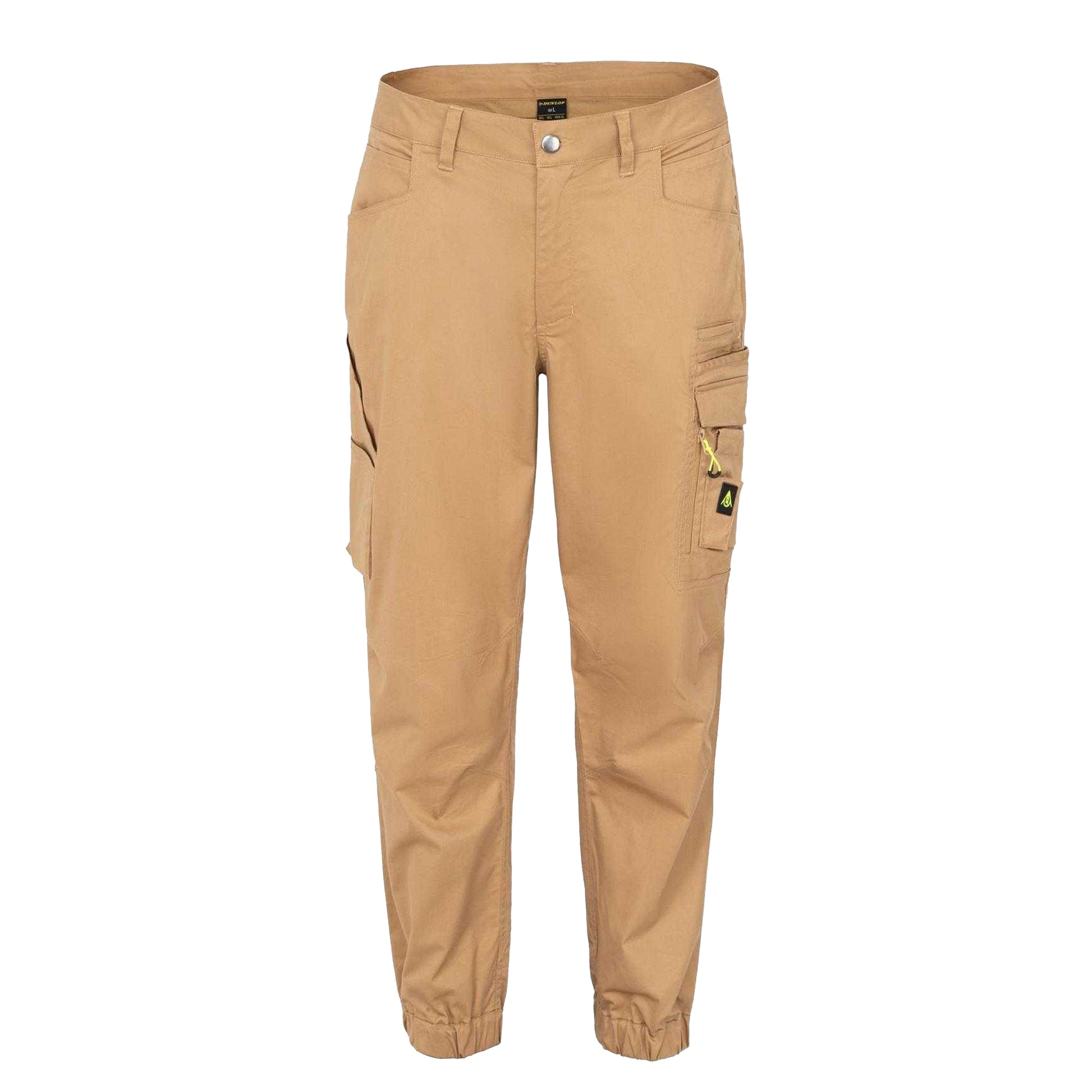 Beige - Front - Dunlop Mens Cotton Blend Cargo Trousers
