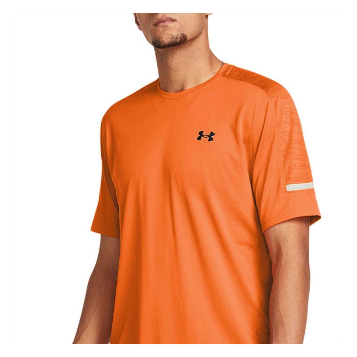 Orange - Side - Under Armour Mens Tech Utility T-Shirt