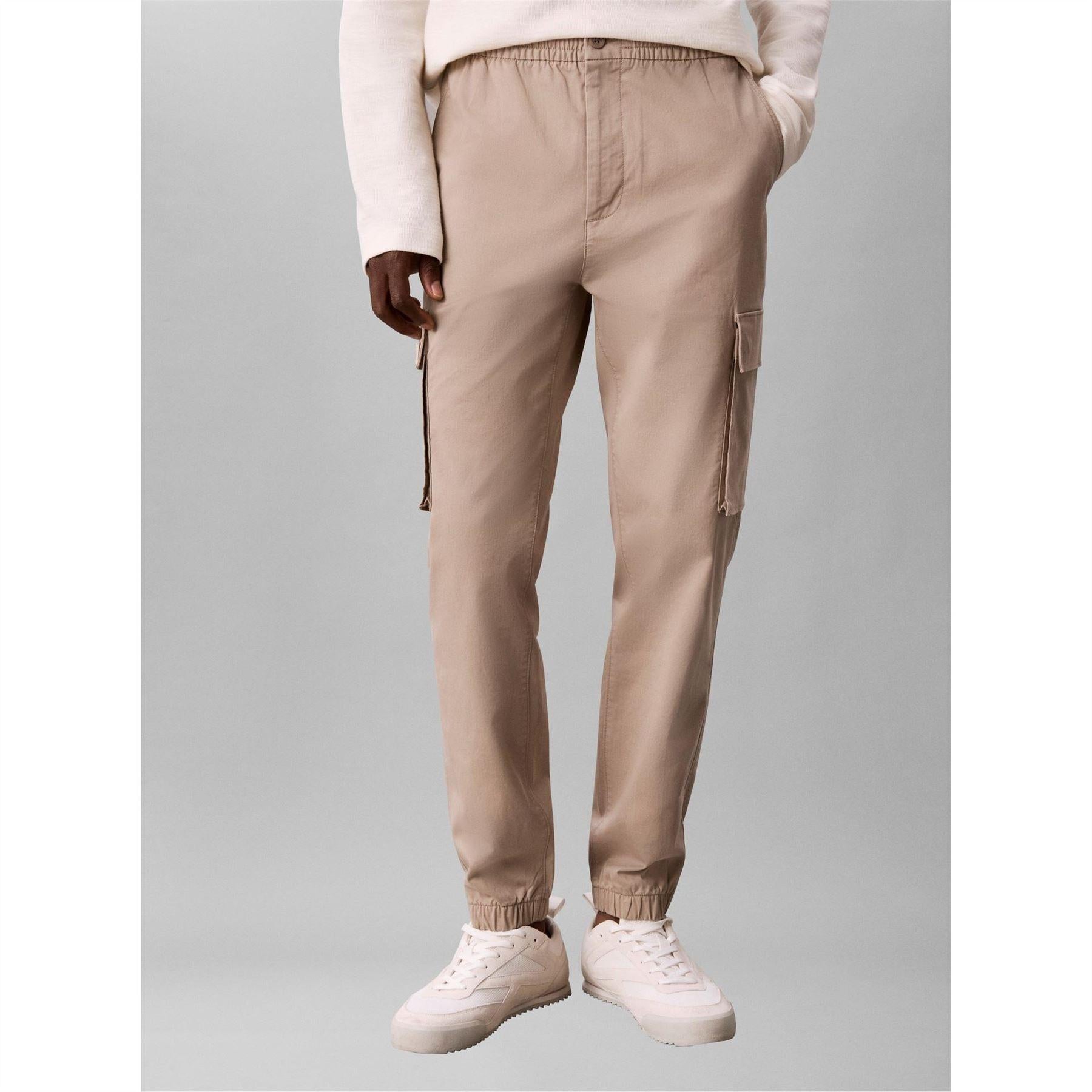 Vintage Khaki - Back - Calvin Klein Mens Cargo Trousers