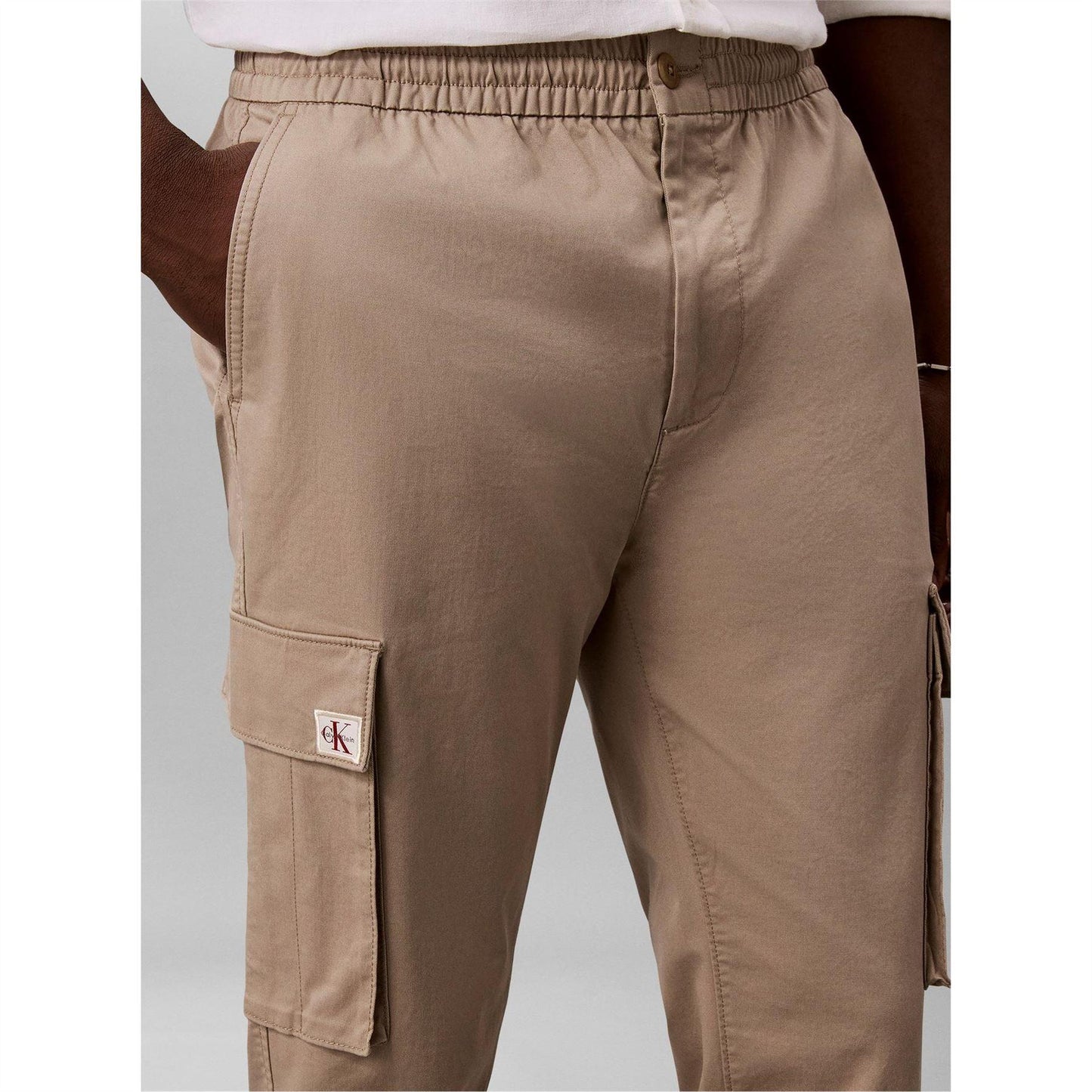 Vintage Khaki - Side - Calvin Klein Mens Cargo Trousers