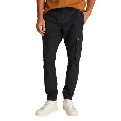 Black - Side - Calvin Klein Mens Cargo Trousers
