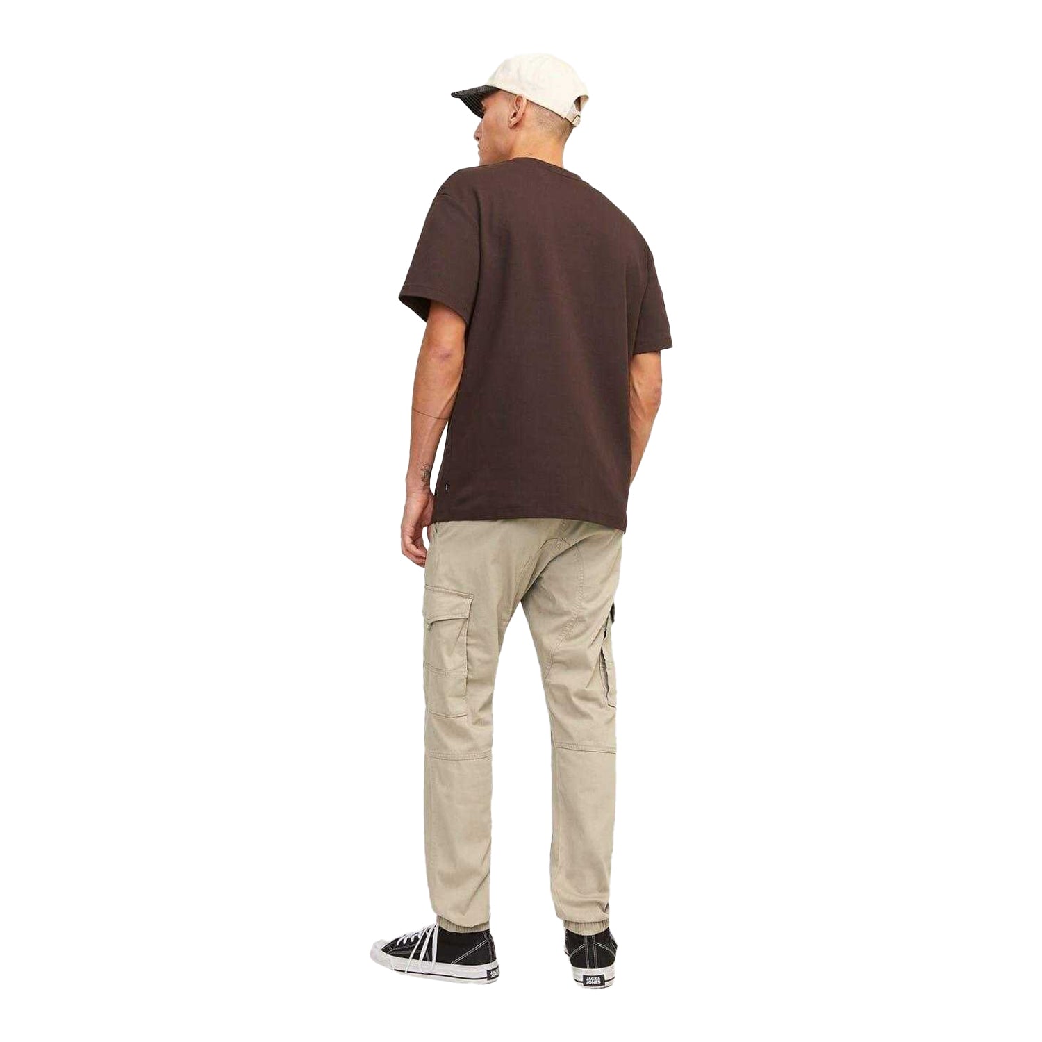 Crockery - Back - Jack And Jones Mens Paul Elasticated Hem Slim Cargo Trousers