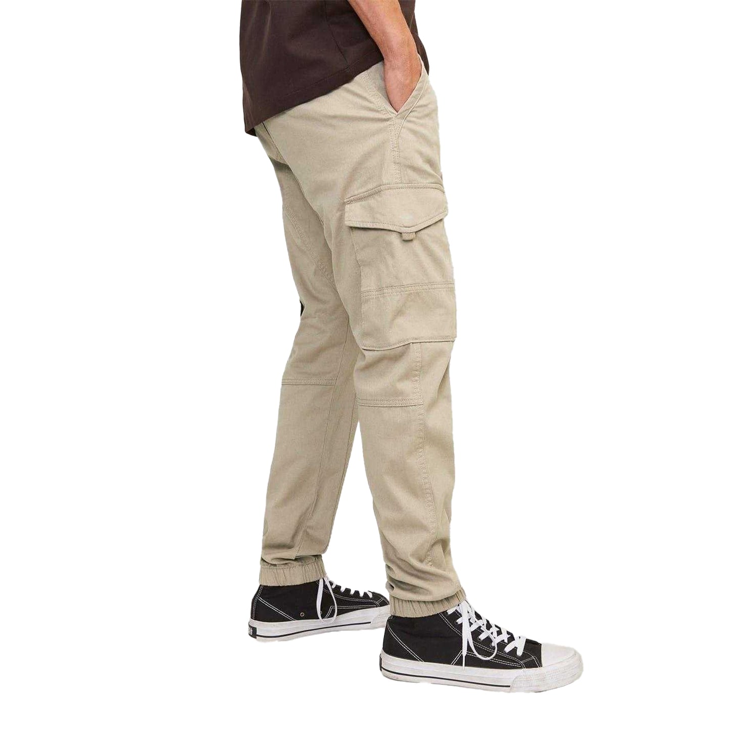 Crockery - Side - Jack And Jones Mens Paul Elasticated Hem Slim Cargo Trousers