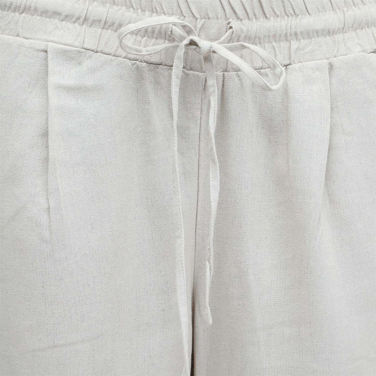 Natural - Side - Vero Moda Womens-Ladies Linen Blend Trousers