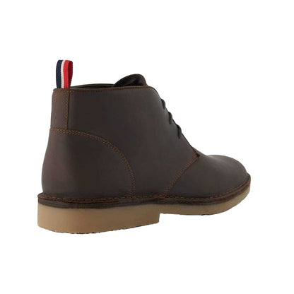 Brown - Back - Dune London Mens Suede Contrast Sole Desert Boots
