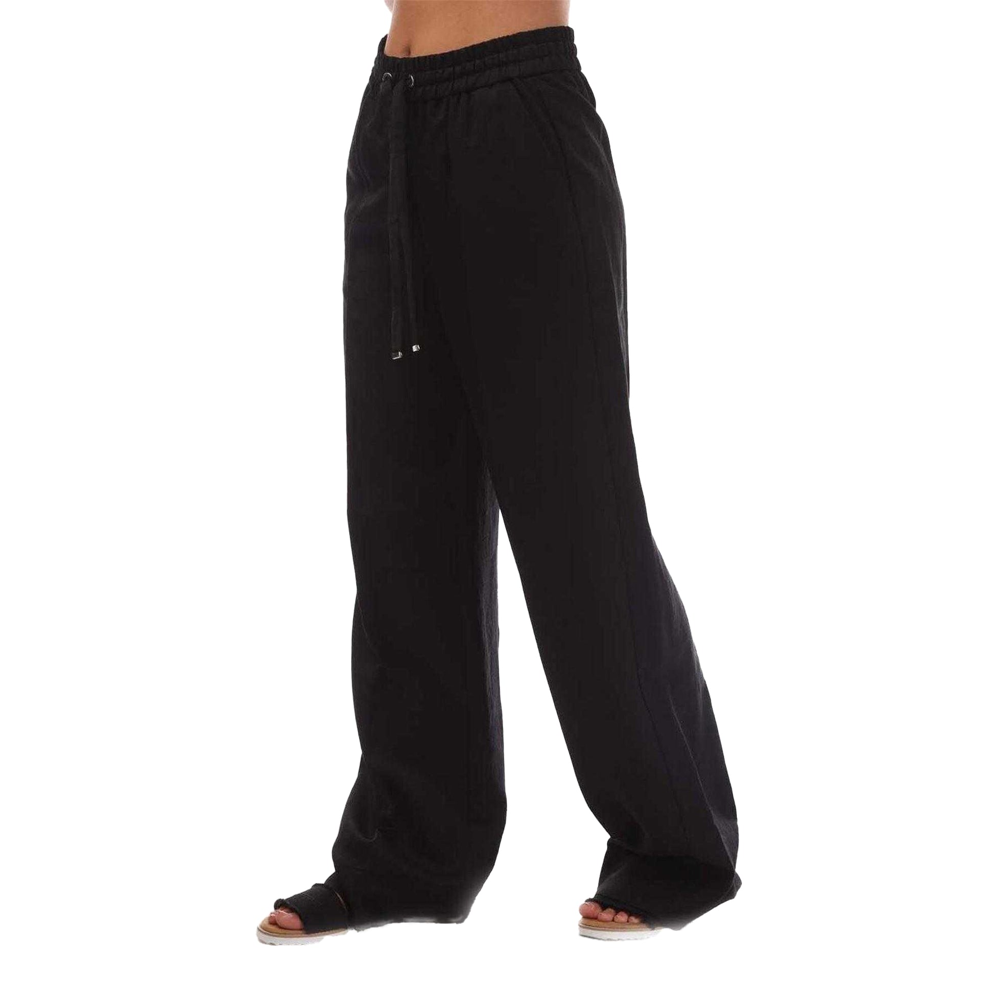 Black - Side - Boss Womens-Ladies Relaxed Fit Trousers