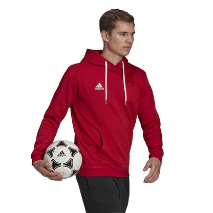 Red - Lifestyle - Adidas Mens Entrada 22 Cotton Blend Pullover Hoodie
