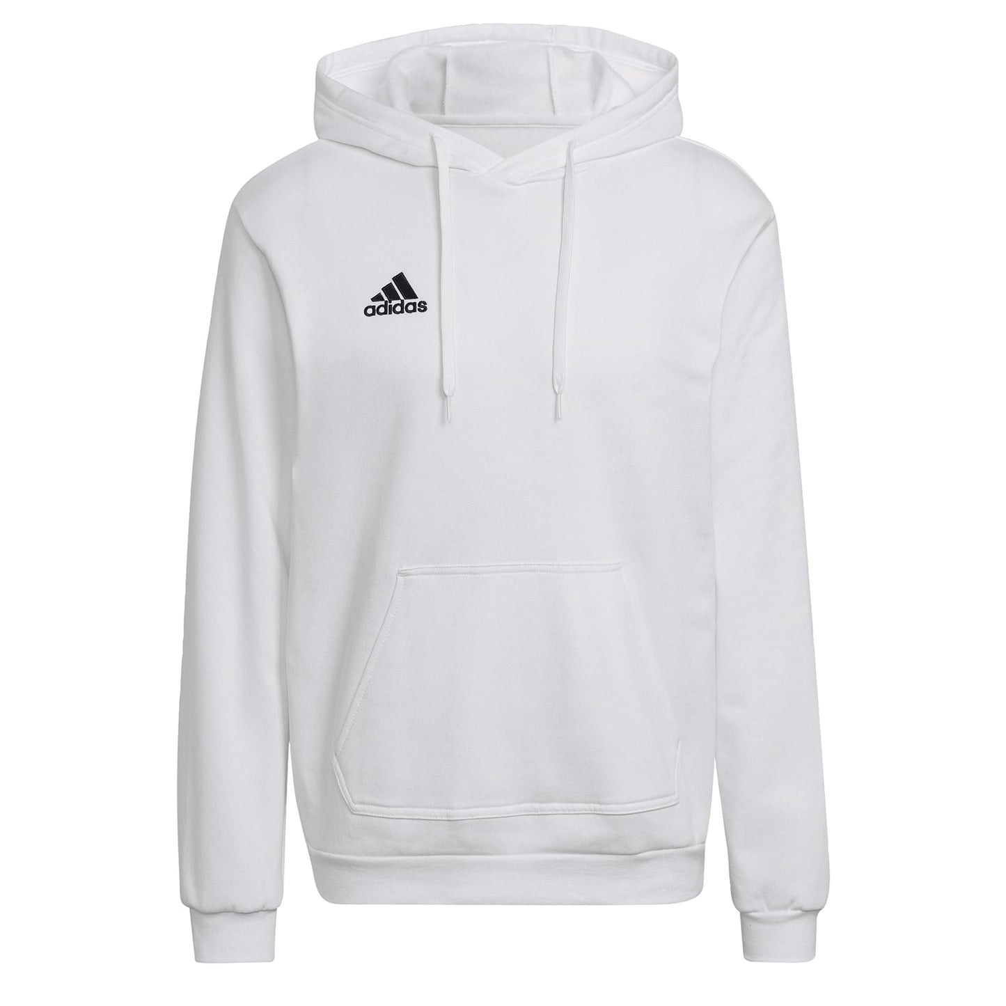 White-Black - Front - Adidas Mens Entrada 22 Cotton Blend Pullover Hoodie