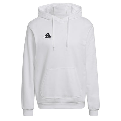 White-Black - Front - Adidas Mens Entrada 22 Cotton Blend Pullover Hoodie