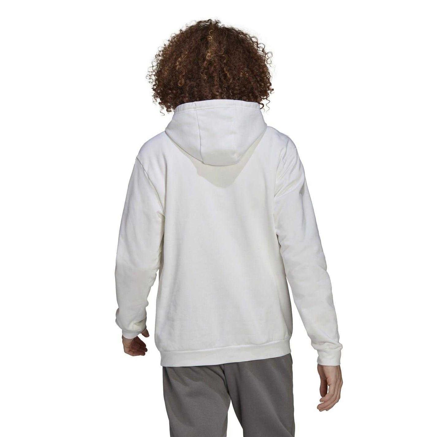 White-Black - Back - Adidas Mens Entrada 22 Cotton Blend Pullover Hoodie