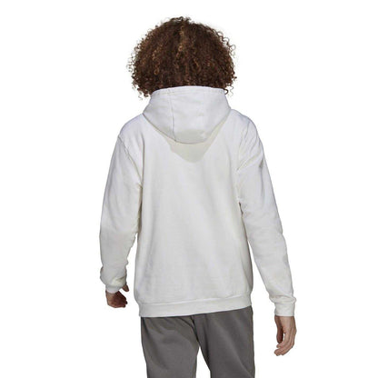 White-Black - Back - Adidas Mens Entrada 22 Cotton Blend Pullover Hoodie
