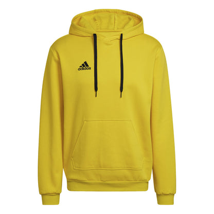 Yellow-Black - Front - Adidas Mens Entrada 22 Cotton Blend Pullover Hoodie