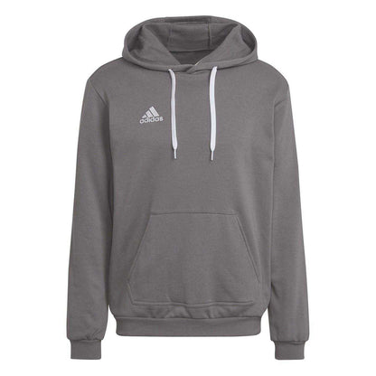 Grey - Front - Adidas Mens Entrada 22 Cotton Blend Pullover Hoodie