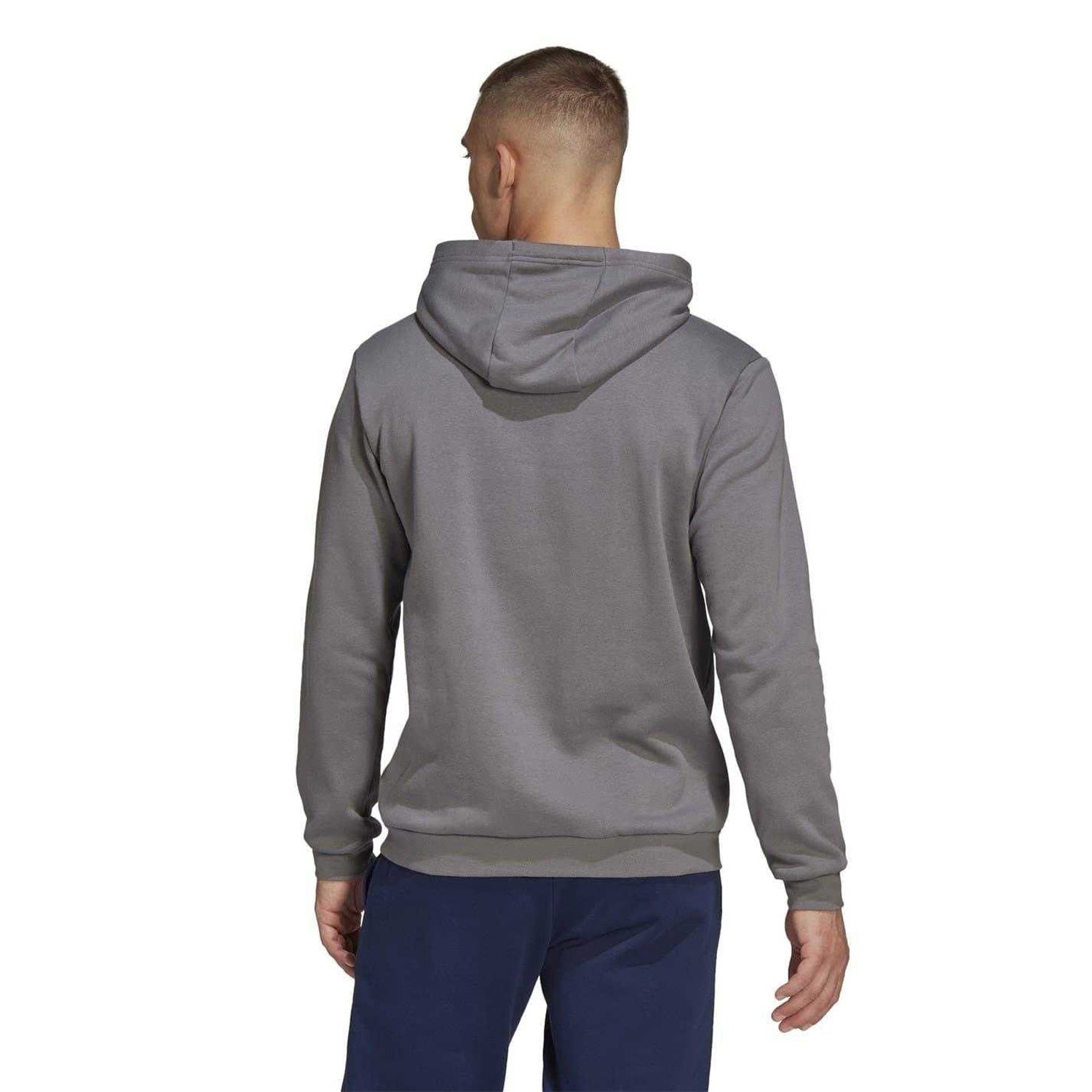Grey - Back - Adidas Mens Entrada 22 Cotton Blend Pullover Hoodie