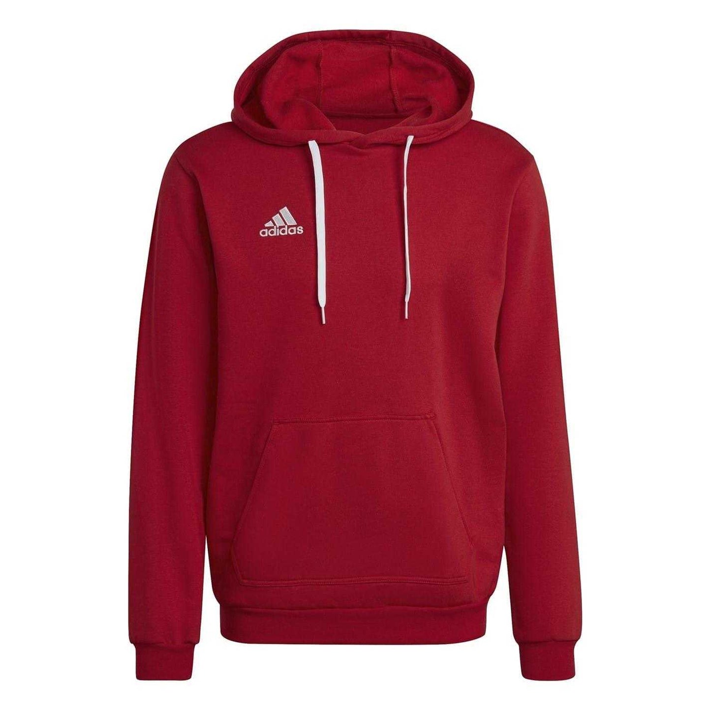 Red - Front - Adidas Mens Entrada 22 Cotton Blend Pullover Hoodie