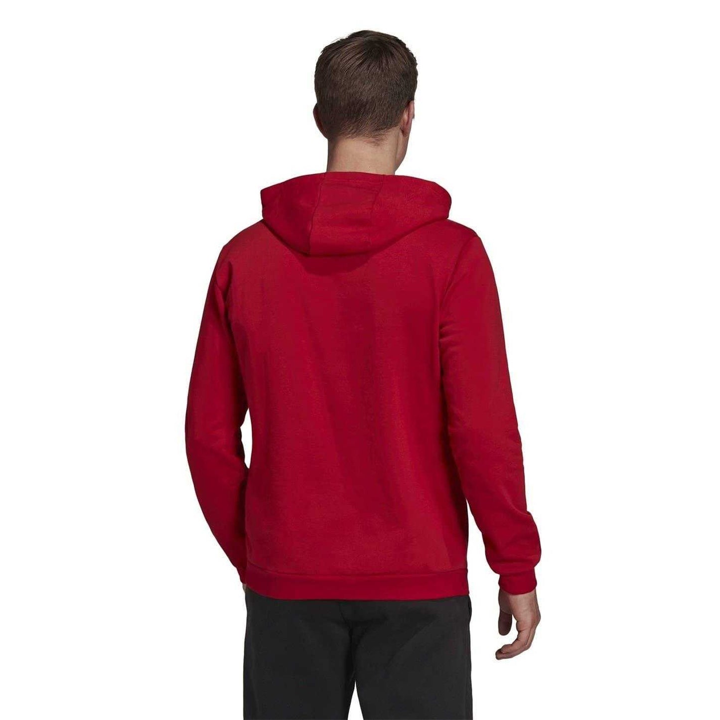 Red - Back - Adidas Mens Entrada 22 Cotton Blend Pullover Hoodie