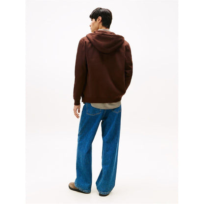 Brown - Side - Tommy Jeans Mens Lightweight Full Zip Hoodie