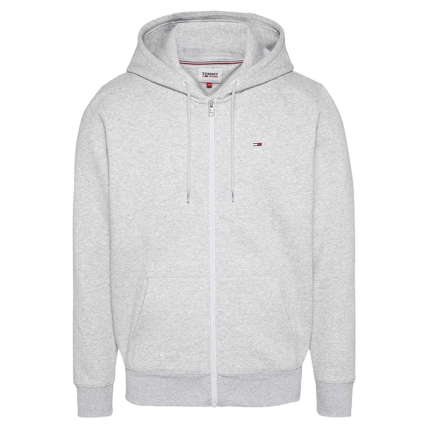 Grey - Front - Tommy Jeans Mens Lightweight Full Zip Hoodie