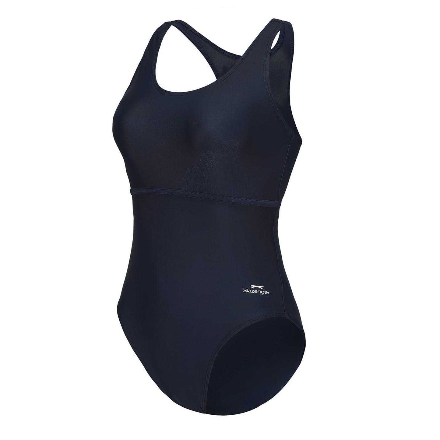 Navy - Side - Slazenger Womens-Ladies Xtra Life One Piece Swimsuit