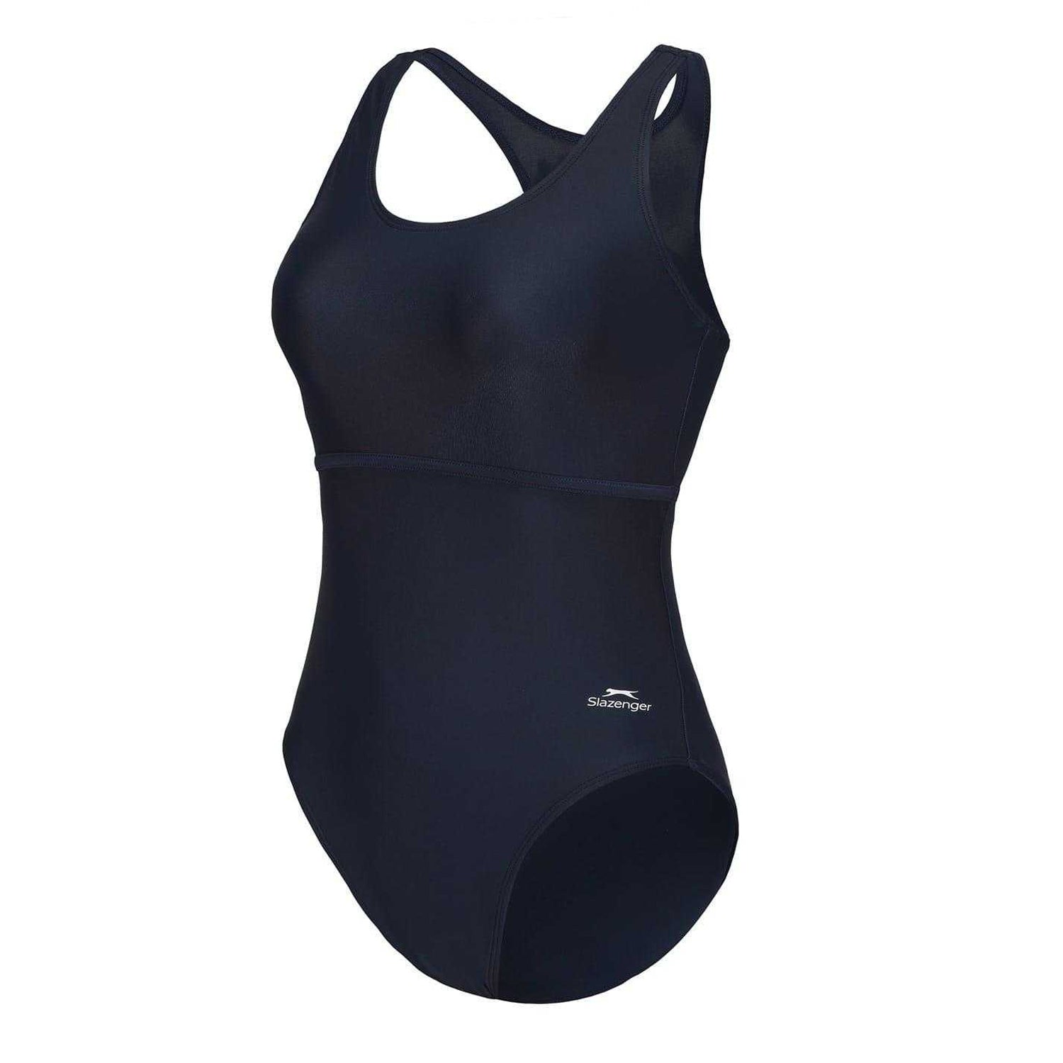 Navy - Side - Slazenger Womens-Ladies Xtra Life One Piece Swimsuit