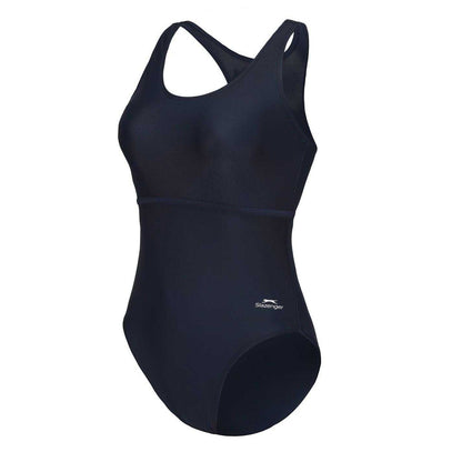 Navy - Side - Slazenger Womens-Ladies Xtra Life One Piece Swimsuit