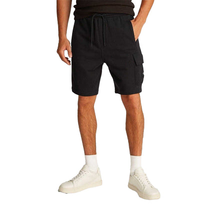 Black - Side - Calvin Klein Mens Cargo Shorts
