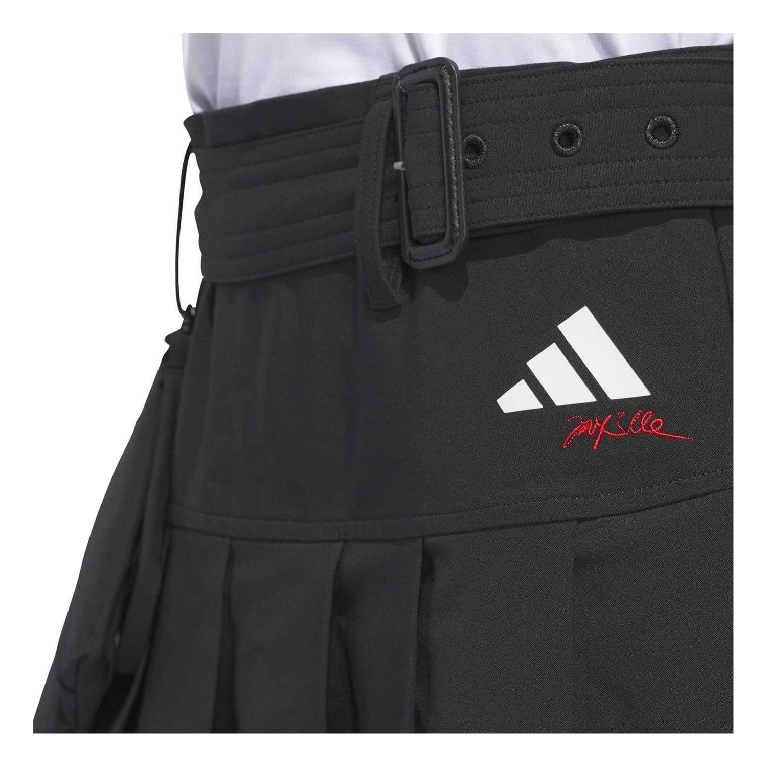 Black - Side - Adidas Womens-Ladies Jay3lle Pleated Regular Golf Skort